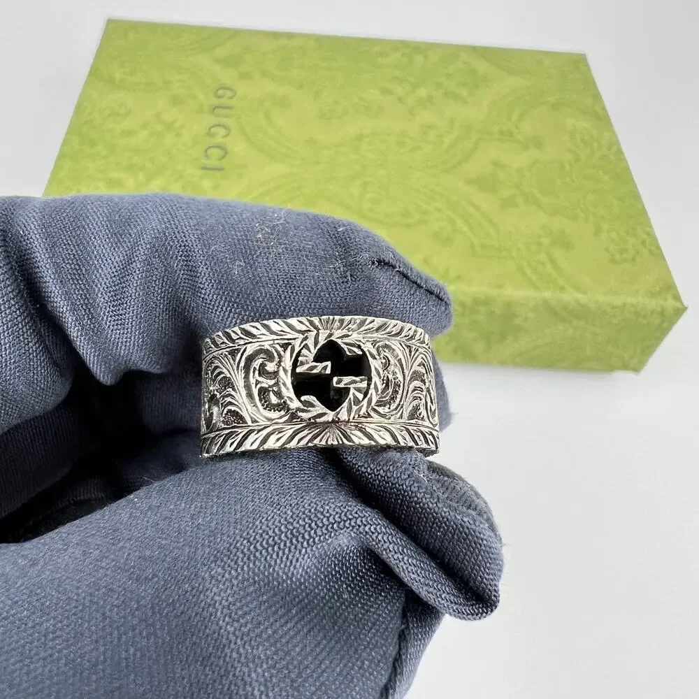 NIB Gucci Sterling Silver Garden Ring Size 10 - Picture 2 of 14